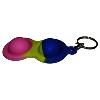 Jucarie antistres, Pop it, tip breloc, silicon, 8 cm, tricolor - 5
