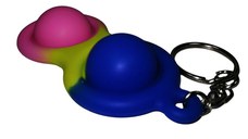 Jucarie antistres, Pop it, tip breloc, silicon, 8 cm, tricolor