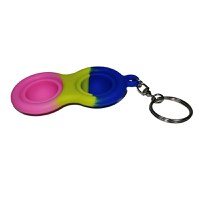 Jucarie antistres, Pop it, tip breloc, silicon, 8 cm, tricolor - 4