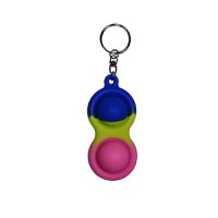 Jucarie antistres, Pop it, tip breloc, silicon, 8 cm, tricolor - 2