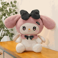 Jucarie din Plus, tip Kuromi din seria Hello Kitty Sanrio, dimensiune 20cm, culoare roz alb ABYZ™ - 3