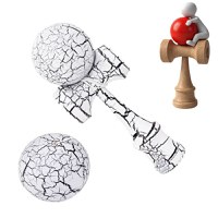 Kendama Profesionala, Bila din lemn, Design artistic cu finisaj Crapatura + Sticker pentru Telefon, 102KD - 9