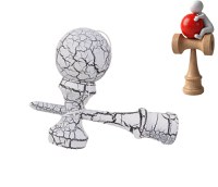 Kendama Profesionala, Bila din lemn, Design artistic cu finisaj Crapatura + Sticker pentru Telefon, 102KD - 3