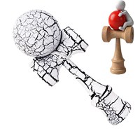 Kendama Profesionala, Bila din lemn, Design artistic cu finisaj Crapatura + Sticker pentru Telefon, 102KD - 4
