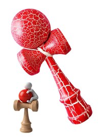 Kendama Profesionala, Bila din lemn, Design artistic cu finisaj Crapatura + Sticker pentru Telefon, 103KD - 6
