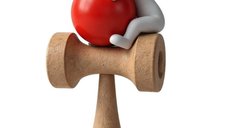 Kendama Profesionala, Bila din lemn, Design artistic cu finisaj Crapatura + Sticker pentru Telefon, 111KD