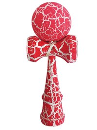 Kendama Profesionala, Bila din lemn, Design artistic cu finisaj Crapatura + Sticker pentru Telefon, 111KD - 2