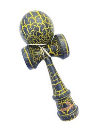 Kendama profesionala, Bila din lemn, Negru Galben, 52KD - 2
