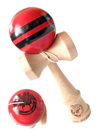 Kendama profesionala, Bila din lemn, Samurai + Sticker pentru telefon, 55KD - 1