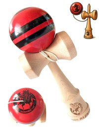 Kendama profesionala, Bila din lemn, Samurai + Sticker pentru telefon, 55KD - 3