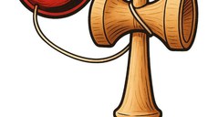 Kendama profesionala, Bila din lemn, Samurai + Sticker pentru telefon, 84KD