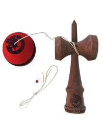 Kendama profesionala, Bila din lemn, Samurai + Sticker pentru telefon, 84KD - 4