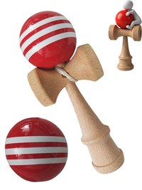 Kendama profesionala, Bila din lemn + Sticker pentru telefon, 87KD - 3