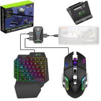 Kit gaming cu tastatura iluminata gaming 39 taste one hand si mouse, Bluetooth,Android, iOS, PC, 1600/2400/3200 DPI, RGB - 1