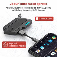 Kit gaming cu tastatura iluminata gaming 39 taste one hand si mouse, Bluetooth,Android, iOS, PC, 1600/2400/3200 DPI, RGB - 3