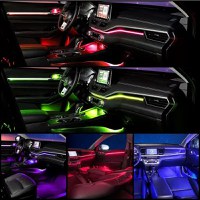 Kit lumini ambientale auto RGB 18 in 1, benzi acrilic, wireless - 5