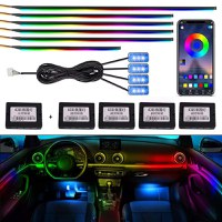Kit lumini ambientale auto, RGB, 18 in 1, fir flexibil, aplicatie, bluetooth si telecomanda - 8