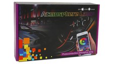 Kit lumini ambientale auto, RGB, 18 in 1, fir flexibil, aplicatie, bluetooth si telecomanda