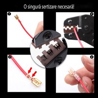 Kit profesional pentru sertizarea cablurilor electrice, GlowforHome, 600 conectori si protectii, cutie conectori, rosu - 4