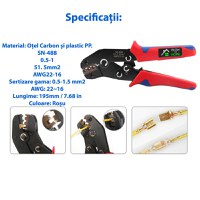 Kit profesional pentru sertizarea cablurilor electrice, GlowforHome, 600 conectori si protectii, cutie conectori, rosu - 2