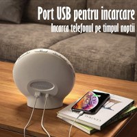 Lampa LED Inteligenta,Radio FM cu Ceas si Alarma,Simulare Rasarit&Apus de Soare,Sunete albe,7 culori,Smart Wake-up light - 15
