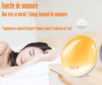 Lampa LED Inteligenta,Radio FM cu Ceas si Alarma,Simulare Rasarit&Apus de Soare,Sunete albe,7 culori,Smart Wake-up light - 13