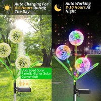 Lampa solara LED decorativa, model papadie, pentru gradina sau terasa, IP65, multicolora - 6