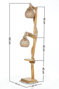 Lampadar, Opviq, lemn, natural, 140 cm - 6