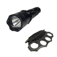 Lanterna cu electrosoc cu acumulator, LED + Box cadou - 5