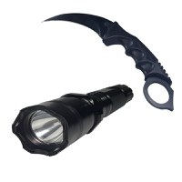 Lanterna cu electrosoc cu acumulator, LED, cutit karambit inclus - 8