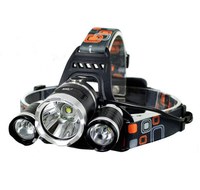 Lanterna De Cap 3 x Led Cree XML T6 MRG M-155, 2x Acumulatori 18650, Frontala, Negru - 1