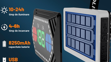 Lanterna de cap cu LED LASER + COB cu 3 acumulatori inclusi, senzor de miscare si ZOOM, Dasbo®, super luminoasa