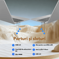 Laptop Ultra-Performant 15.6” IPS FHD (1920x1080), Intel N95 (12th Gen) pana la 3.4GHz, 8GB RAM, 256GB SSD, Windows 11 - 7