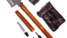 Lopata multifunctionala IdeallStore®, Outdoor Society, 10 in 1, otel inoxidabil, 76 cm, portocaliu