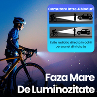 Lumina frontala profesionala bicicleta, luminozitate 1000 lumeni, baterie interna 2000 mAh, incarcare USB, negru - 2