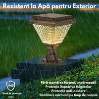 Lumina Solara de Gradina pentru Stalpi-Gard,cu 6 culori RGB si 3 moduri de iluminare Neutru/Cald/Rece, Rezistenta la Apa - 5