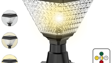 Lumina Solara de Gradina pentru Stalpi-Gard,cu 6 culori RGB si 3 moduri de iluminare Neutru/Cald/Rece, Rezistenta la Apa