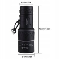 Luneta de camping si vanatoare IdeallStore, Monocular, 16x52, negru, husa inclusa - 3