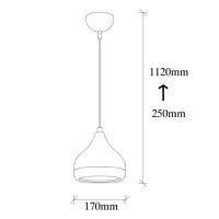 Lustra, Opviq, fier, negru cupru, diametru 17 cm, inaltime reglabila - 5