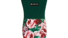 Manusa de bucatarie pentru cuptor din neopren, verde, AMBITION Peony