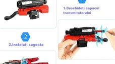 Manusi Spiderman cu ventuze,sfoara si lansator, IdeallStore®, rosu