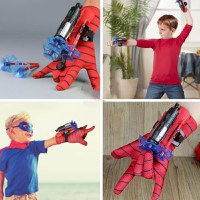 Manusi Spiderman cu ventuze,sfoara si lansator, IdeallStore®, rosu - 6