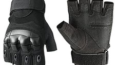 Manusi tactice militare IdeallStore®, Total Survivor, protectii articulate, nylon, marimea L, negru