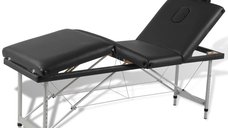 Masa de Masaj Pliabila cu 4 Zone - Cadru din Aluminiu