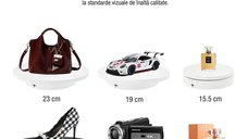 Masa Rotativa 360 electronica Foto si Video, EMESZON® RT3601, Oglinda, Stand Rotativ 3 in 1, Prezentare produse, Negru