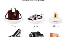 Masa Rotativa 360 electronica Foto si Video, EMESZON® RT3601, Oglinda, Stand Rotativ 3 in 1, Prezentare produse, Negru