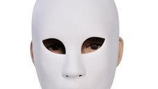 Masca Carnaval, Full Face, Plastic, Alb