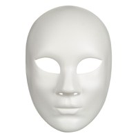 Masca Carnaval, Full Face, Plastic, Alb - 2