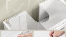 Masca chiuveta baie 2 usi raft reglabil mdf pal, 60x30x60 cm, design modern, alb