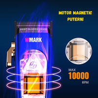 Masina Tuns Profesionala, 10.000 RPM, LED, Lame Titan, Zero Gap, USB Rapid, Rezistenta Apa, Albastra - 9